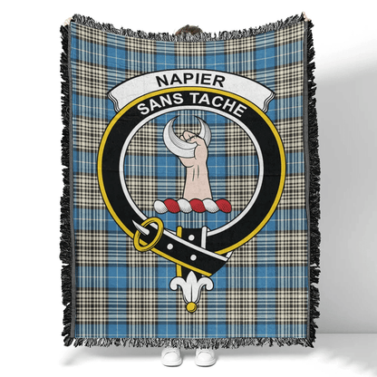 Scottish Tartan Napier Ancient Clan Woven Blanket Crest Style