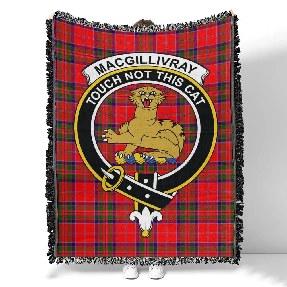 Scottish Tartan MacGillivray Modern Clan Woven Blanket Crest Style