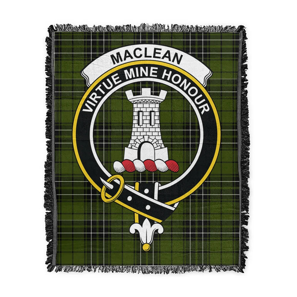 Scottish Tartan MacLean Hunting Ancient Clan Woven Blanket Crest Style
