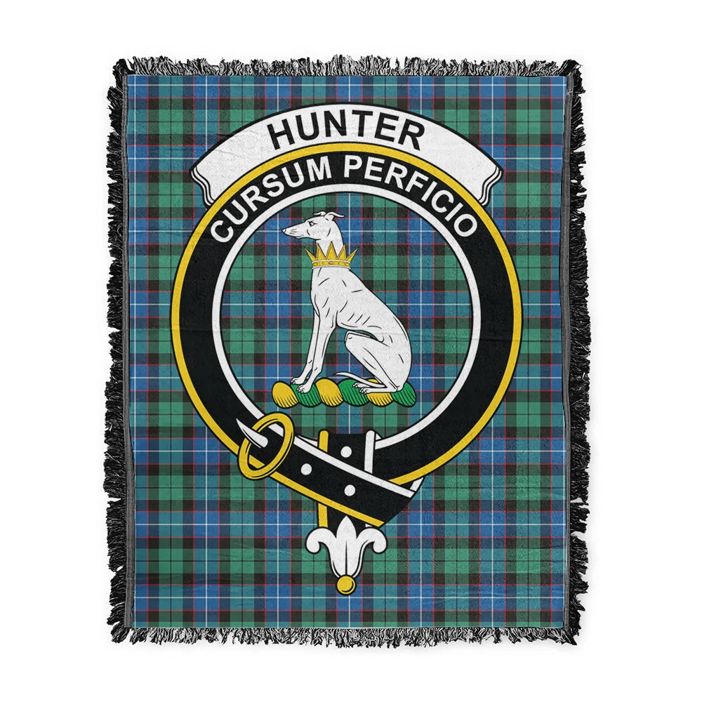 Scottish Tartan Hunter Ancient Clan Woven Blanket Crest Style