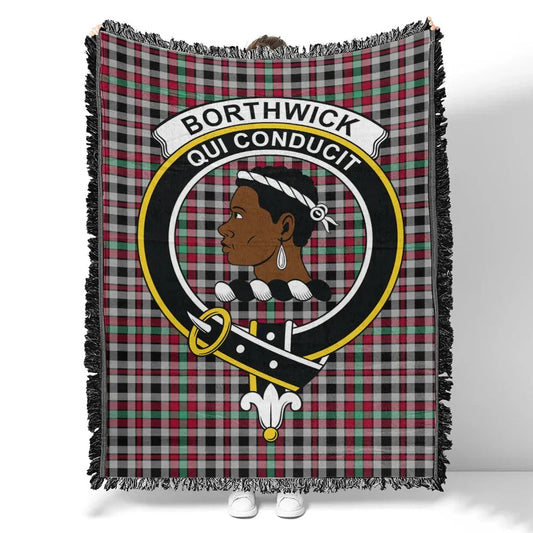 Scottish Tartan Borthwick Ancient Clan Woven Blanket Crest Style