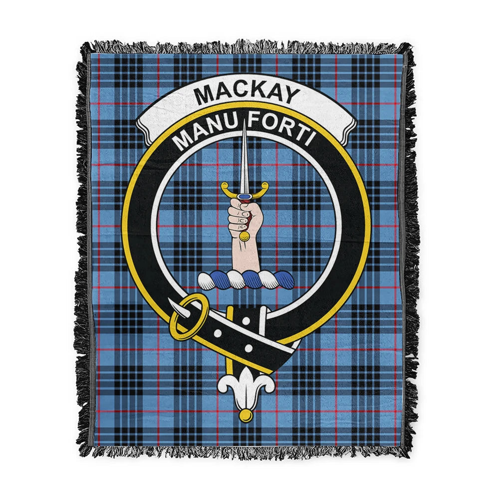 Scottish Tartan MacKay Blue Clan Woven Blanket Crest Style