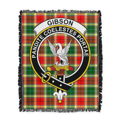 Scottish Tartan Gibbs Clan Woven Blanket Crest Style