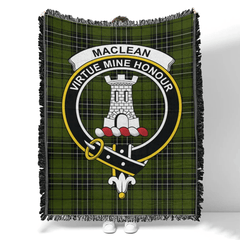 Scottish Tartan MacLean Hunting Ancient Clan Woven Blanket Crest Style