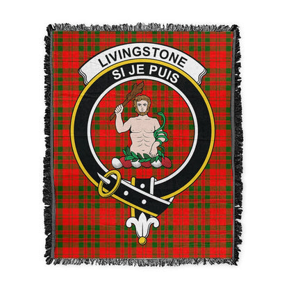 Scottish Tartan Livingstone Modern Clan Woven Blanket Crest Style