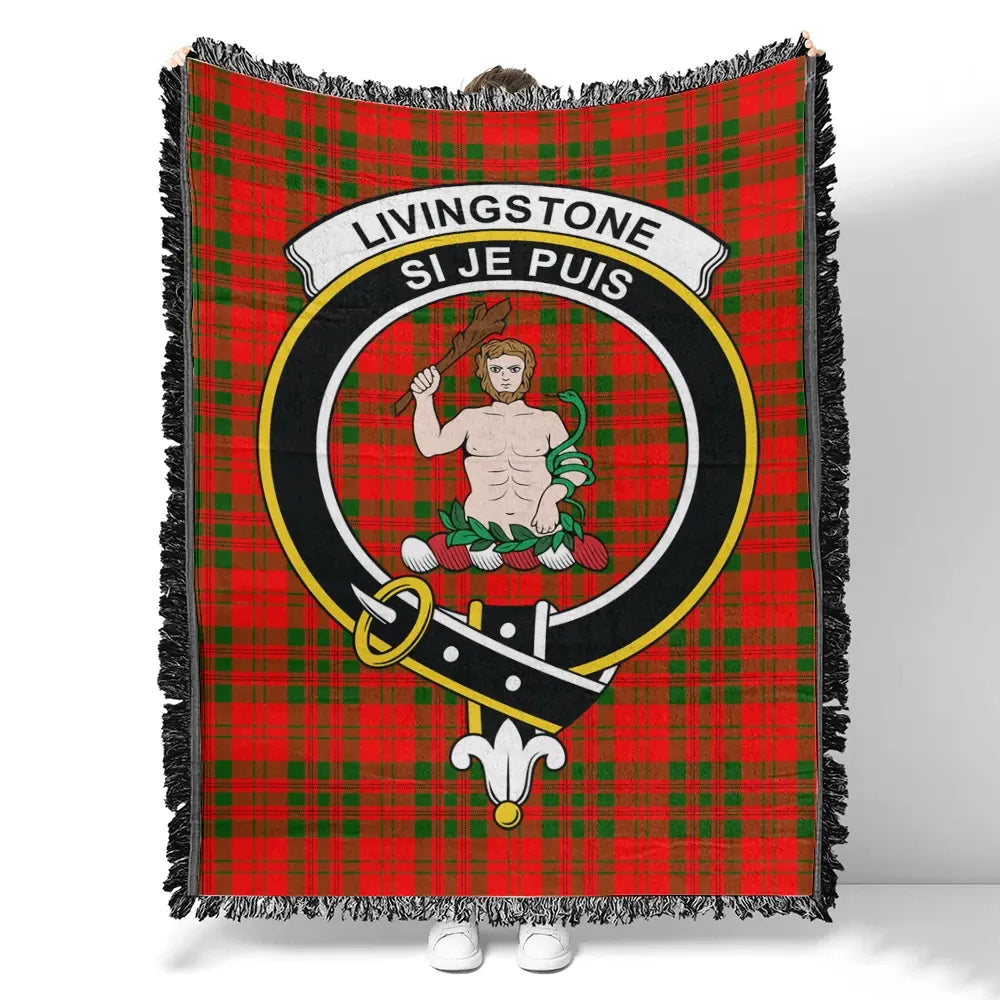 Scottish Tartan Livingstone Modern Clan Woven Blanket Crest Style