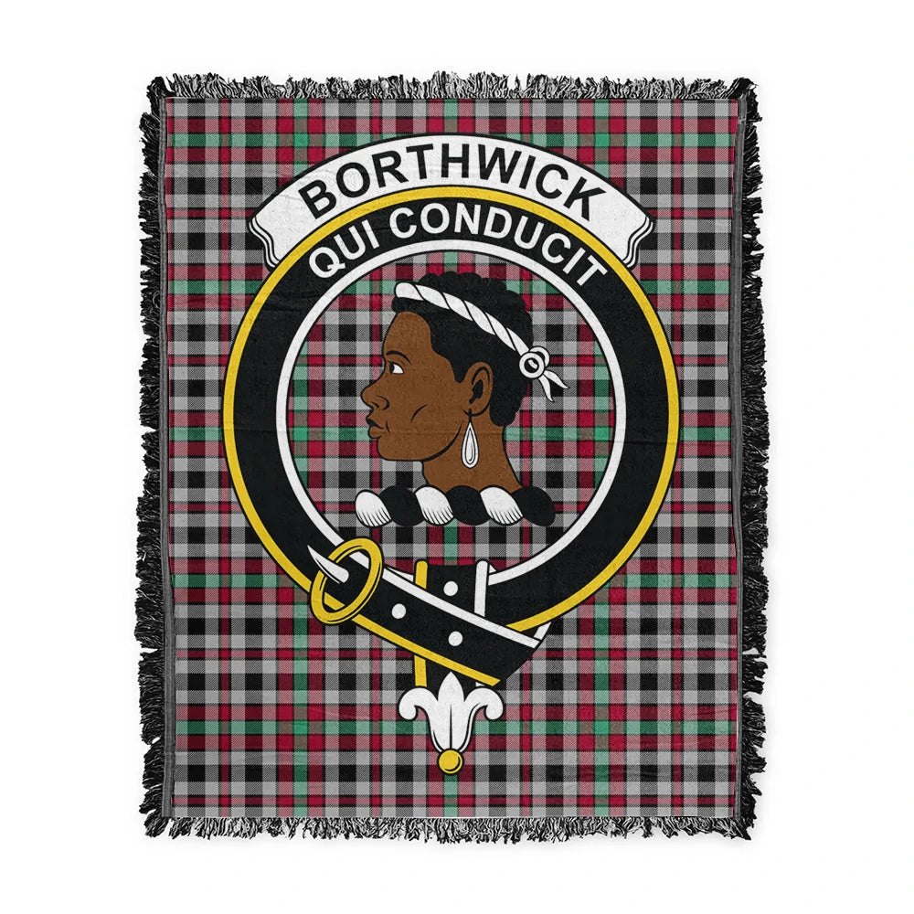 Scottish Tartan Borthwick Ancient Clan Woven Blanket Crest Style