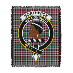 Scottish Tartan Borthwick Ancient Clan Woven Blanket Crest Style
