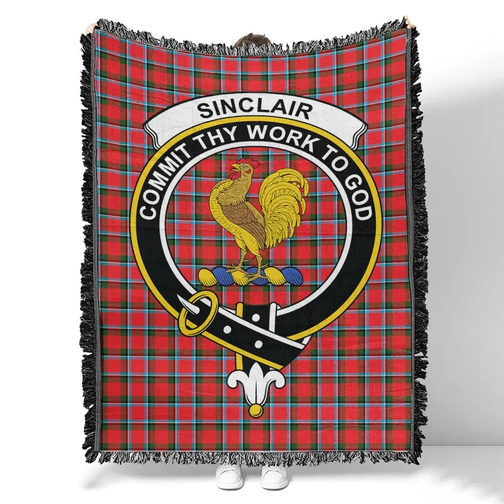 Scottish Tartan Sinclair Modern Clan Woven Blanket Crest Style