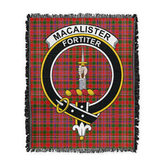 Scottish Tartan MacAlister Modern Clan Woven Blanket Crest Style