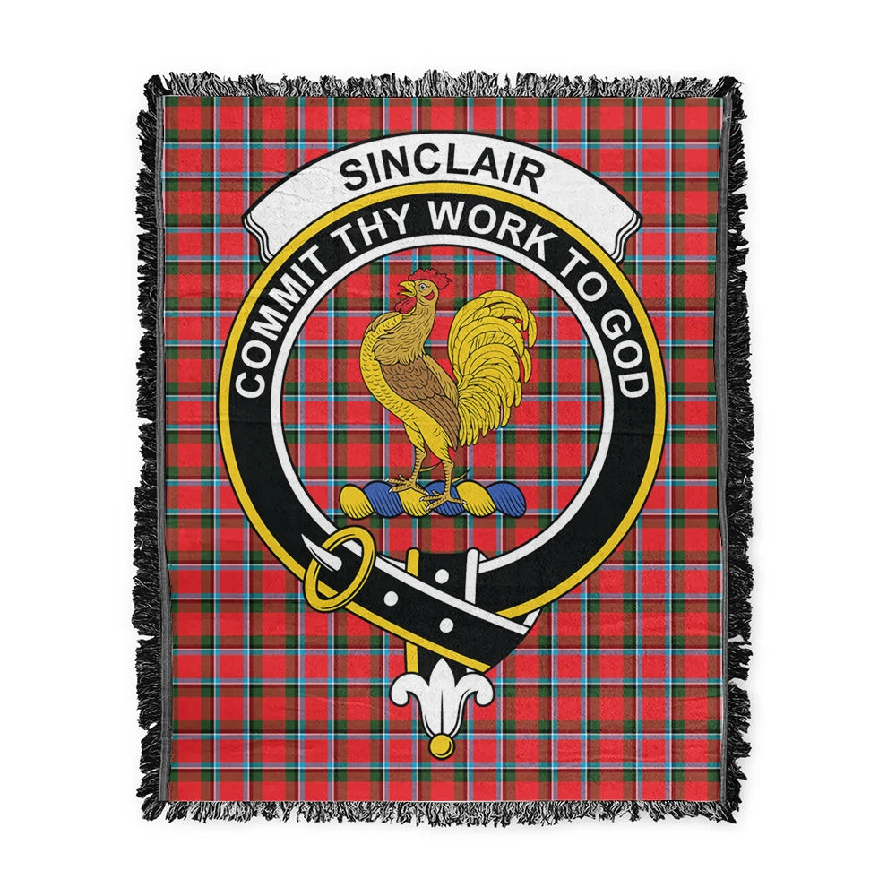 Scottish Tartan Sinclair Modern Clan Woven Blanket Crest Style