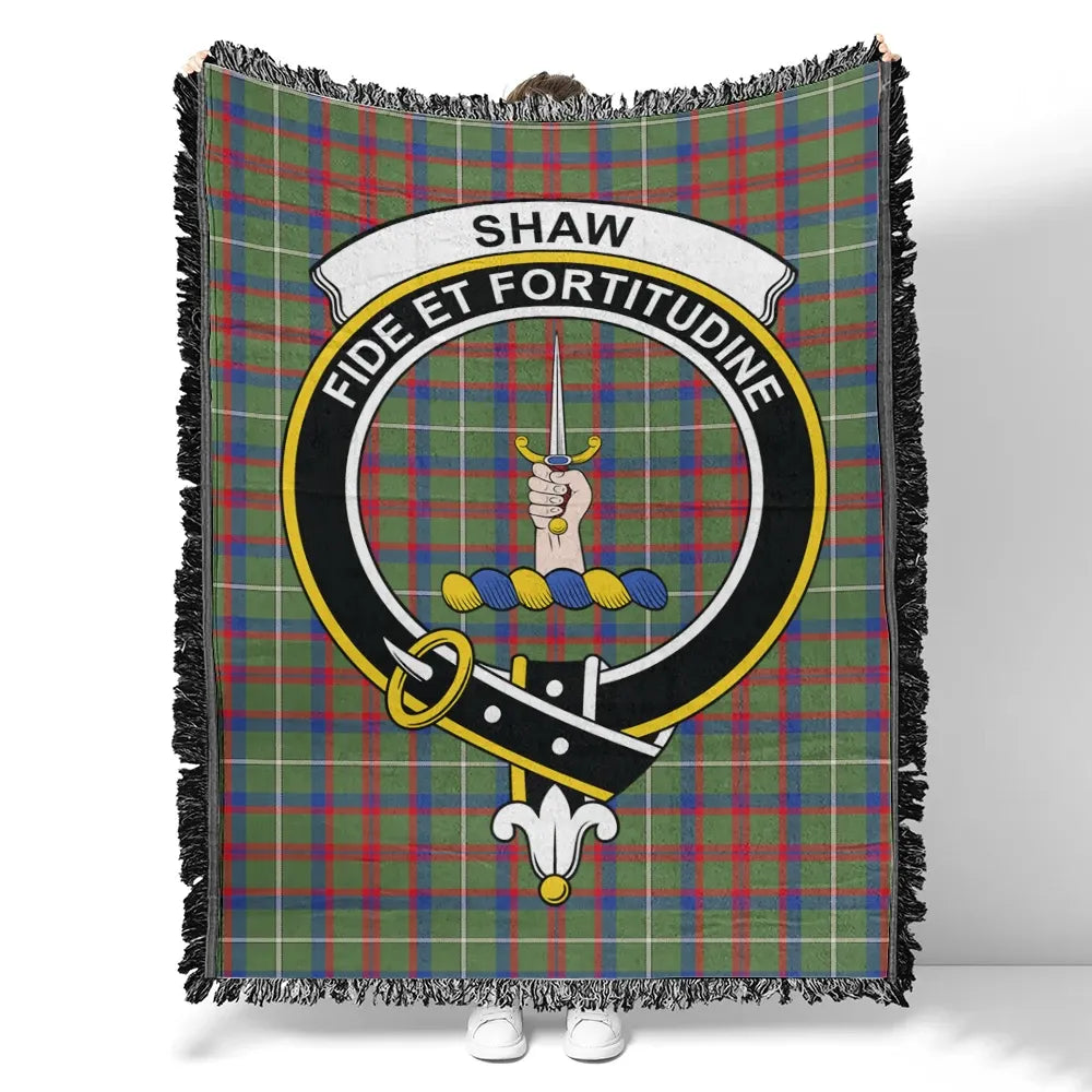 Scottish Tartan Shaw Green Modern Clan Woven Blanket Crest Style