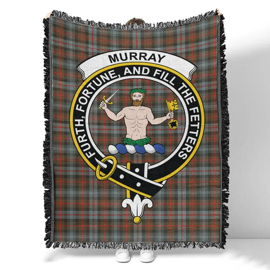 Scottish Tartan Murray of Atholl Weathered Clan Woven Blanket Crest Style