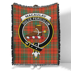 Scottish Tartan MacAulay Ancient Clan Woven Blanket Crest Style