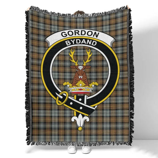 Scottish Tartan Gordon Weathered Clan Woven Blanket Crest Style