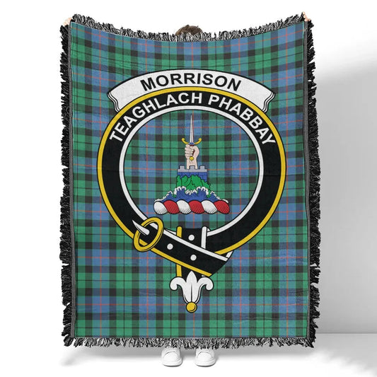 Scottish Tartan Morrison Ancient Clan Woven Blanket Crest Style