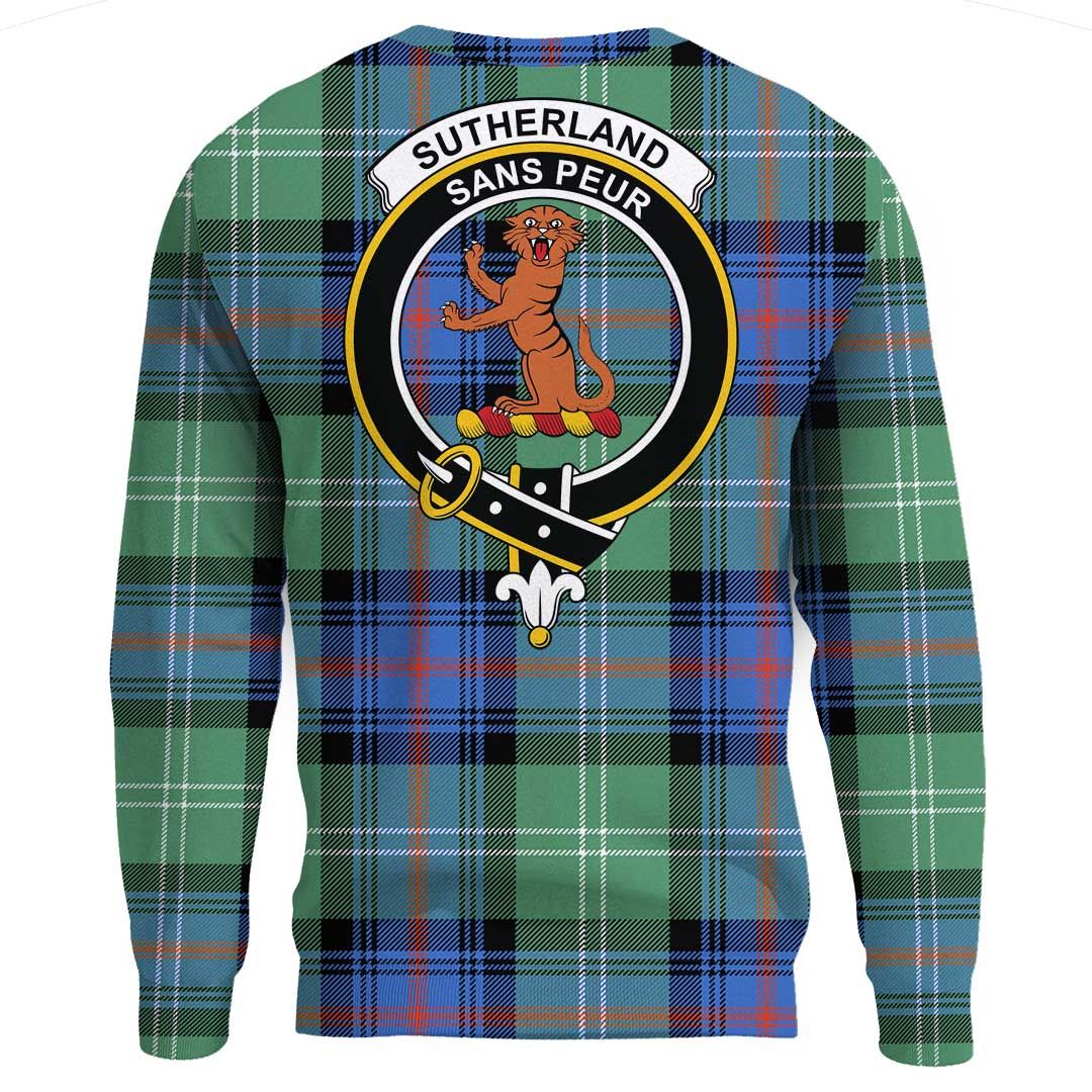 Sutherland Old Ancient Tartan Crest Sweatshirt