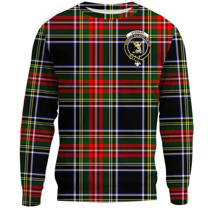 Stewart Black Tartan Crest Sweatshirt