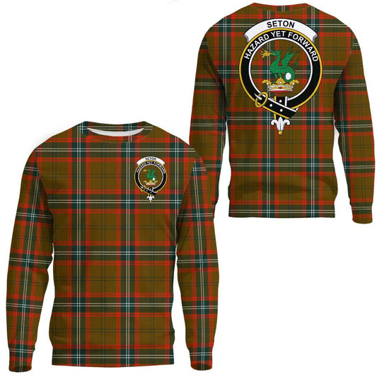 Seton Hunting Modern Tartan Crest Sweatshirt