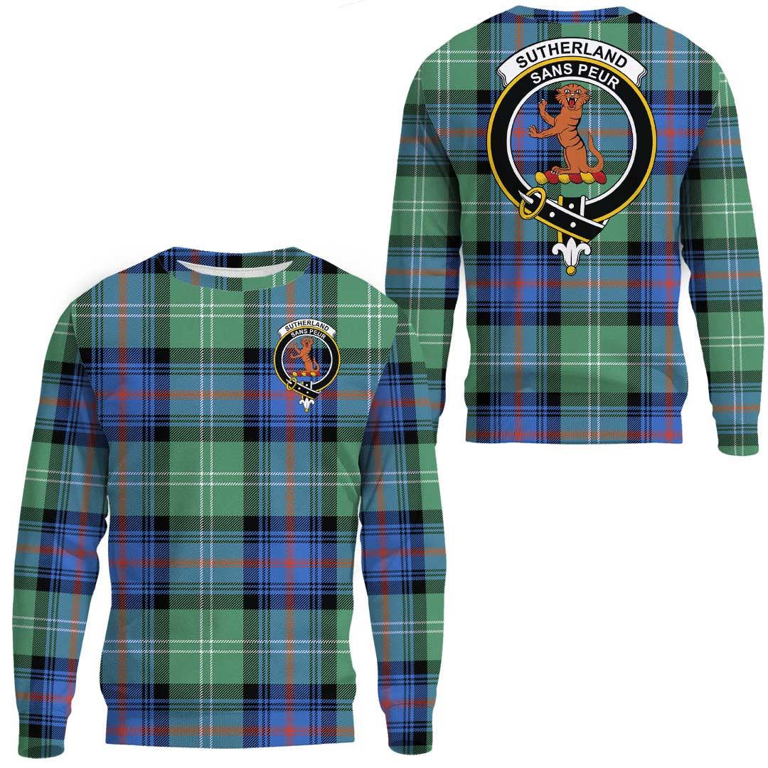 Sutherland Old Ancient Tartan Crest Sweatshirt