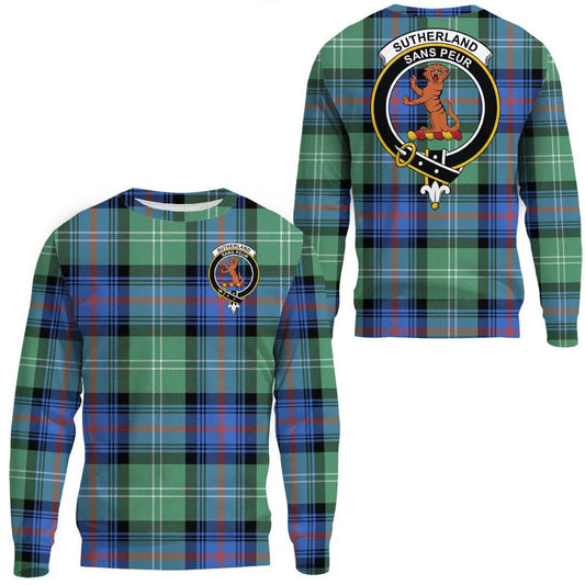 Sutherland Old Ancient Tartan Crest Sweatshirt