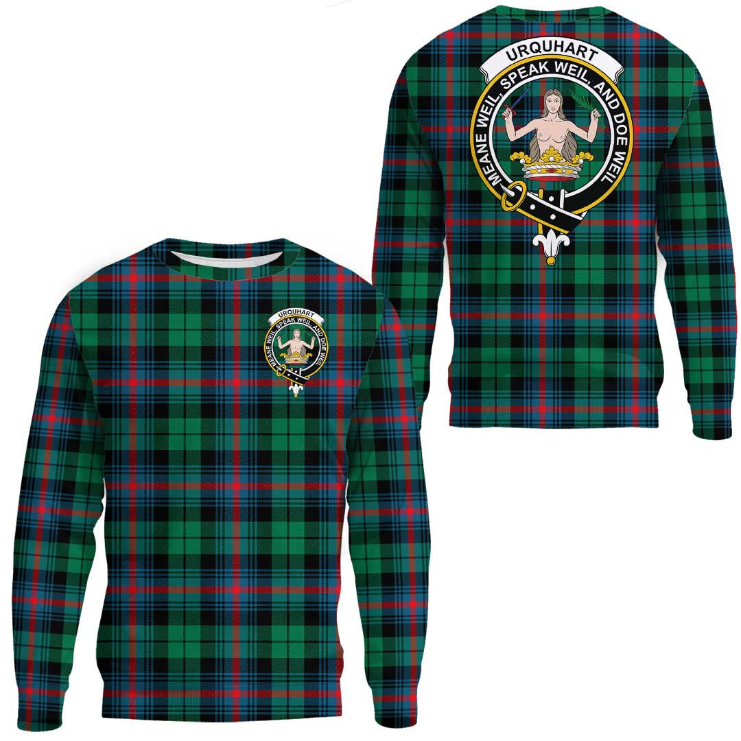 Urquhart Broad Red Ancient Tartan Crest Sweatshirt