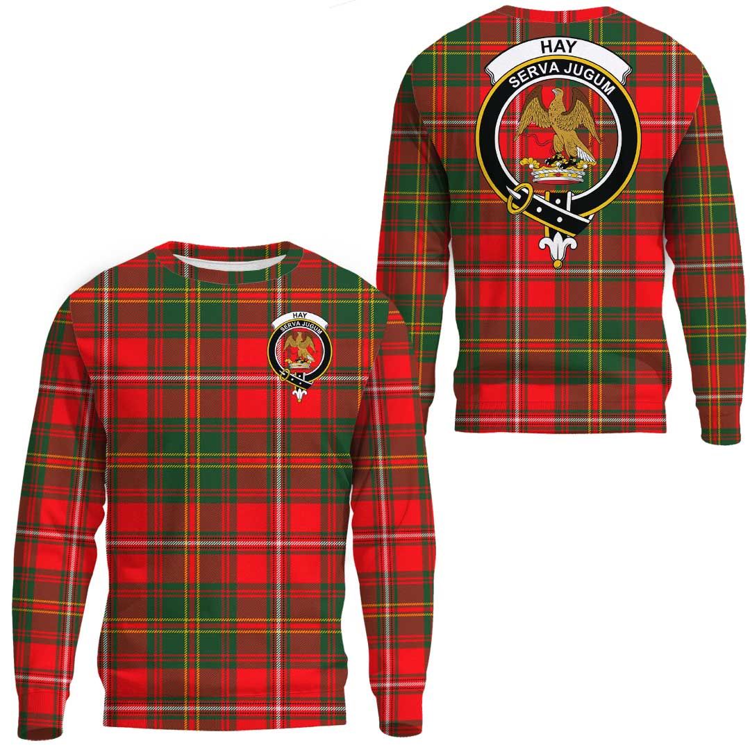 Hay Modern Tartan Crest Sweatshirt