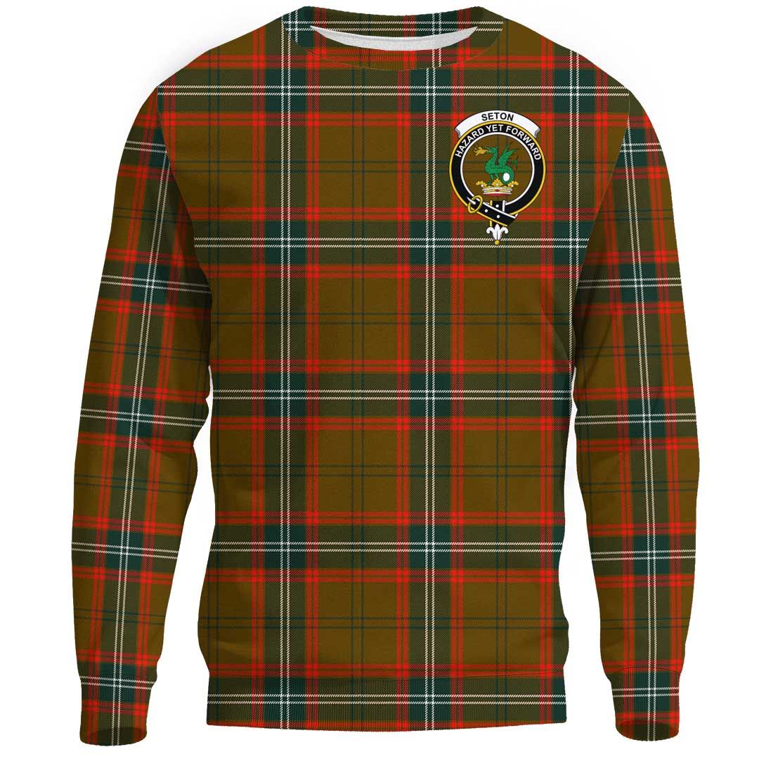 Seton Hunting Modern Tartan Crest Sweatshirt