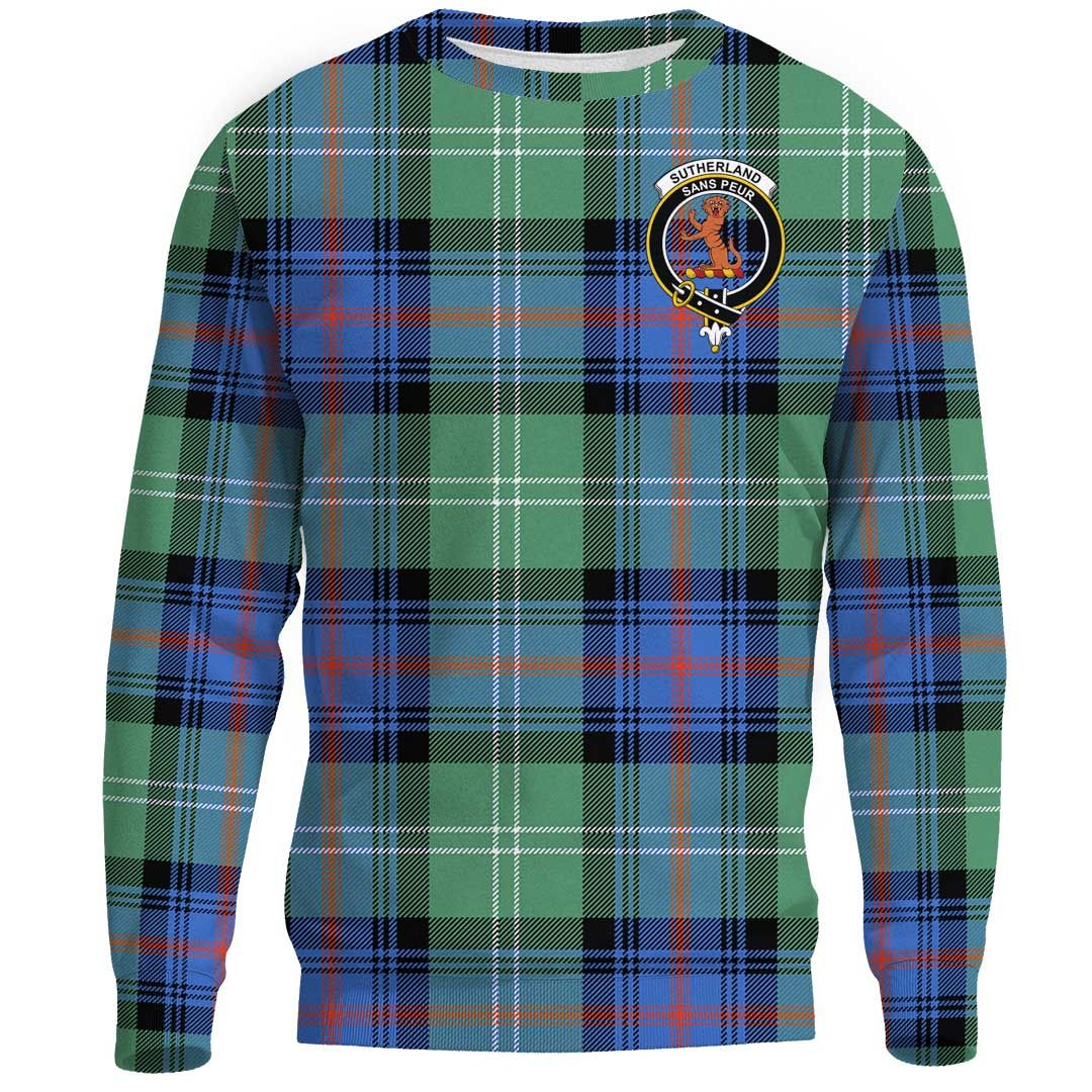 Sutherland Old Ancient Tartan Crest Sweatshirt