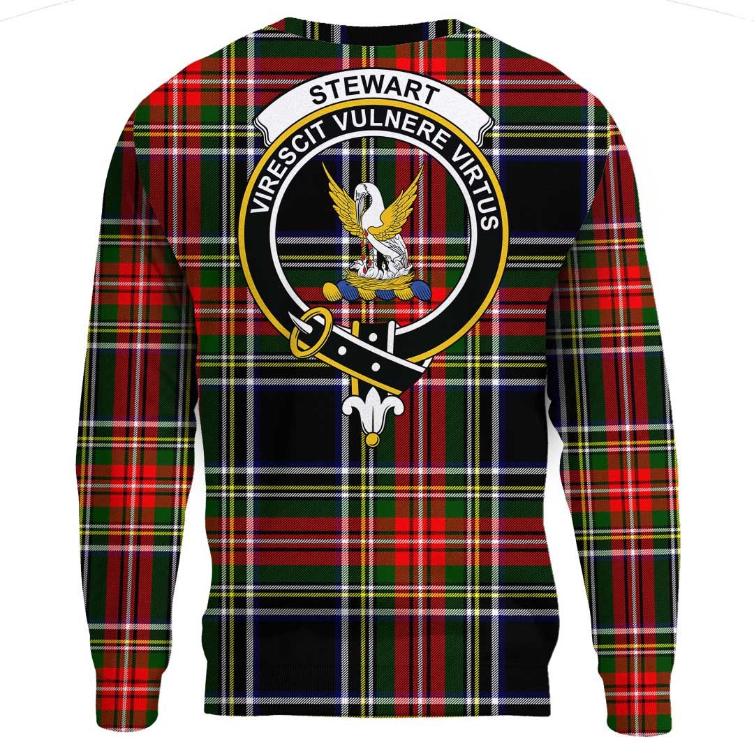 Stewart Black Tartan Crest Sweatshirt