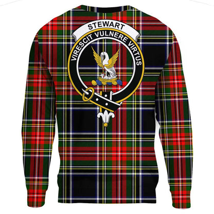 Stewart Black Tartan Crest Sweatshirt