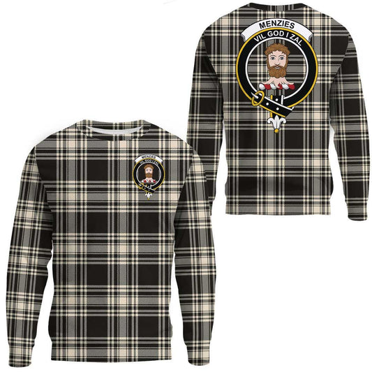 Menzies Black & White Ancient Tartan Crest Sweatshirt