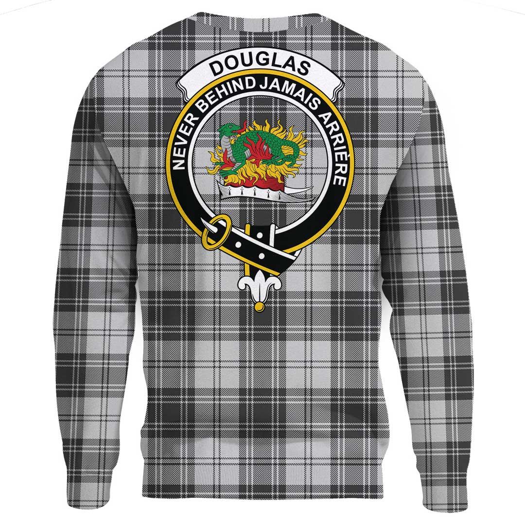 Douglas Grey Modern Tartan Crest Sweatshirt