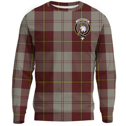 Cunningham Burgundy Dancers Tartan Crest Sweatshirt