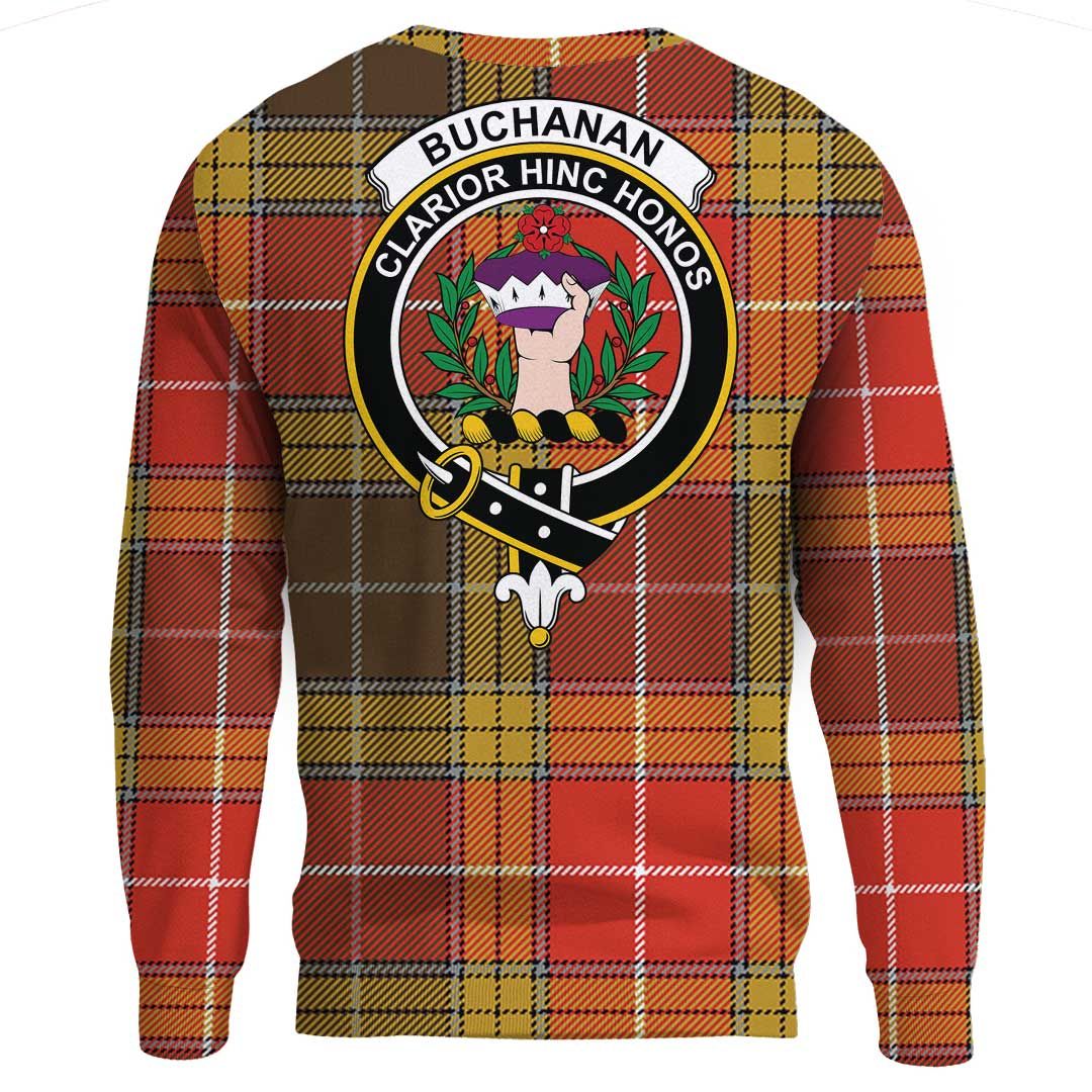 Buchanan Old Set Weathered Tartan Crest Sweatshirt