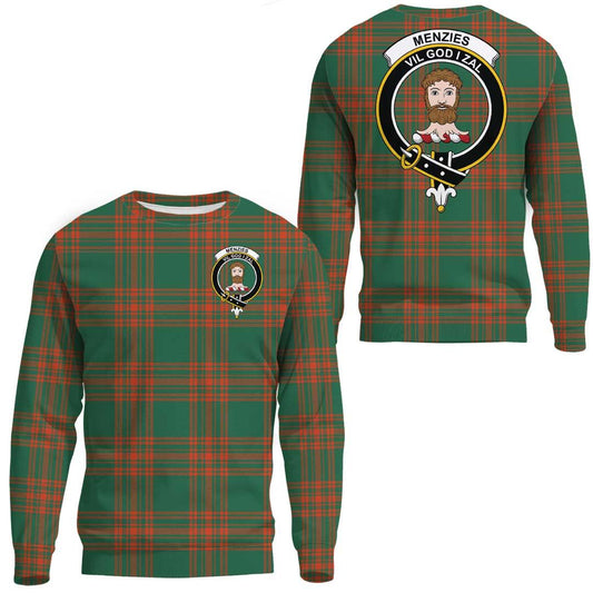 Menzies Green Ancient Tartan Crest Sweatshirt