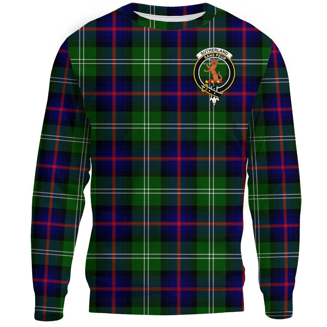 Sutherland Modern Tartan Crest Sweatshirt