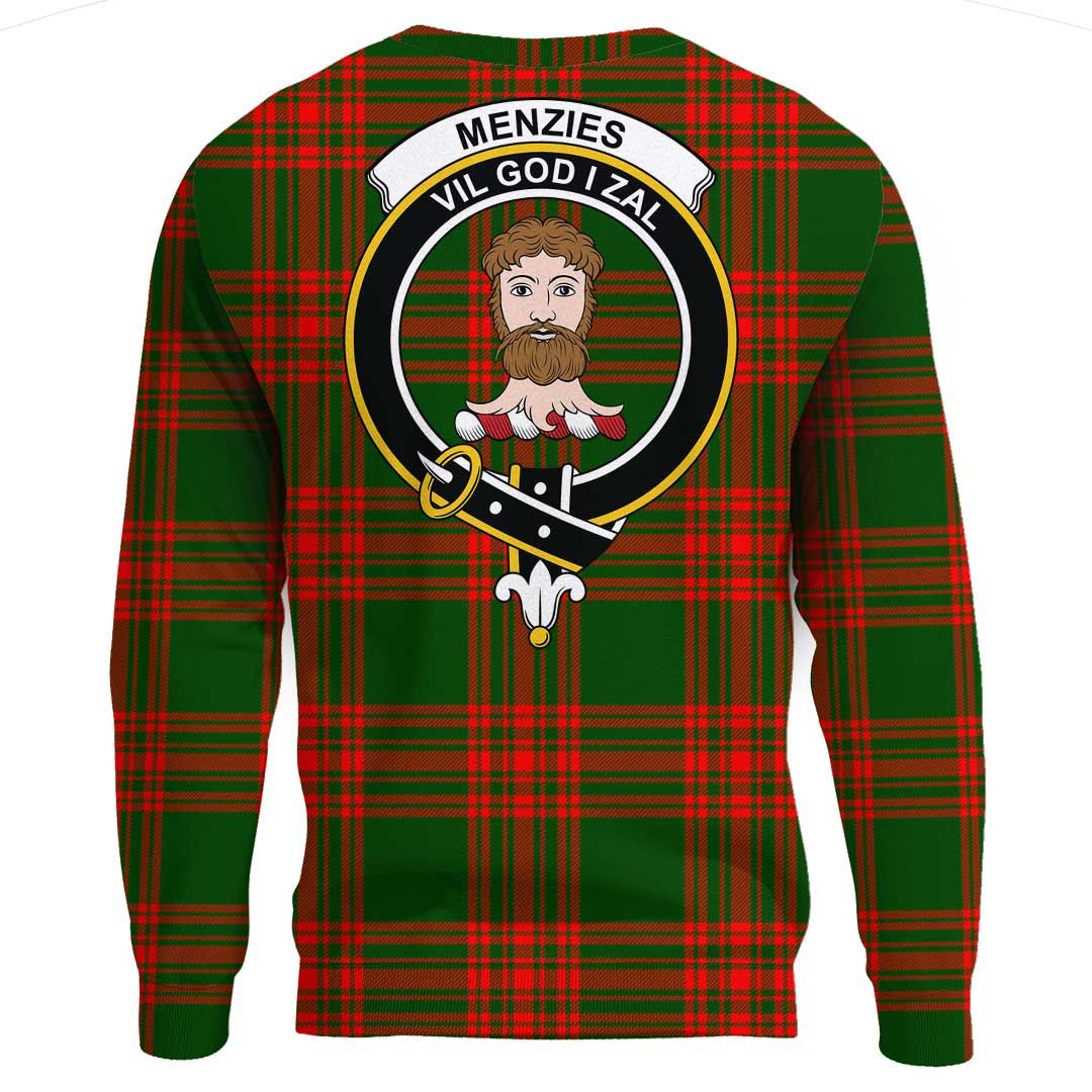 Menzies Green Modern Tartan Crest Sweatshirt