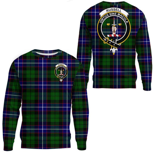 Russell Modern Tartan Crest Sweatshirt