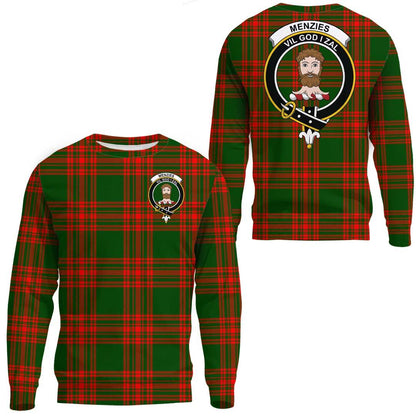 Menzies Green Modern Tartan Crest Sweatshirt