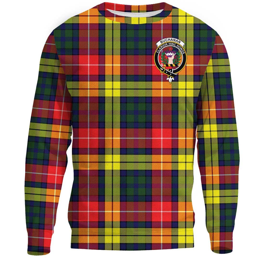 Buchanan Modern Tartan Crest Sweatshirt