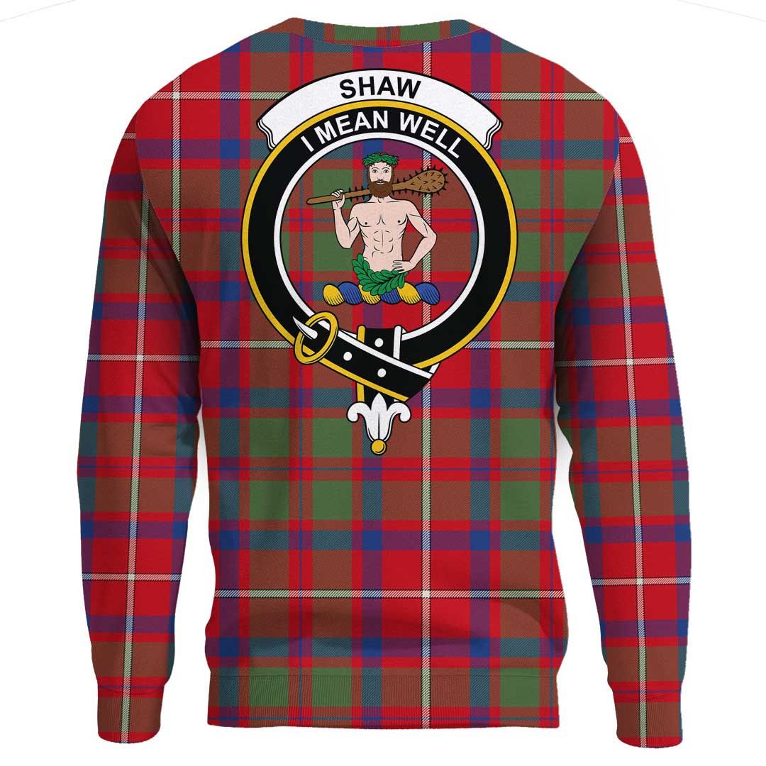 Shaw Red Modern Tartan Crest Sweatshirt