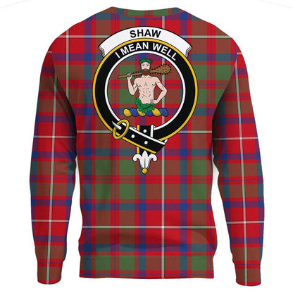 Shaw Red Modern Tartan Crest Sweatshirt