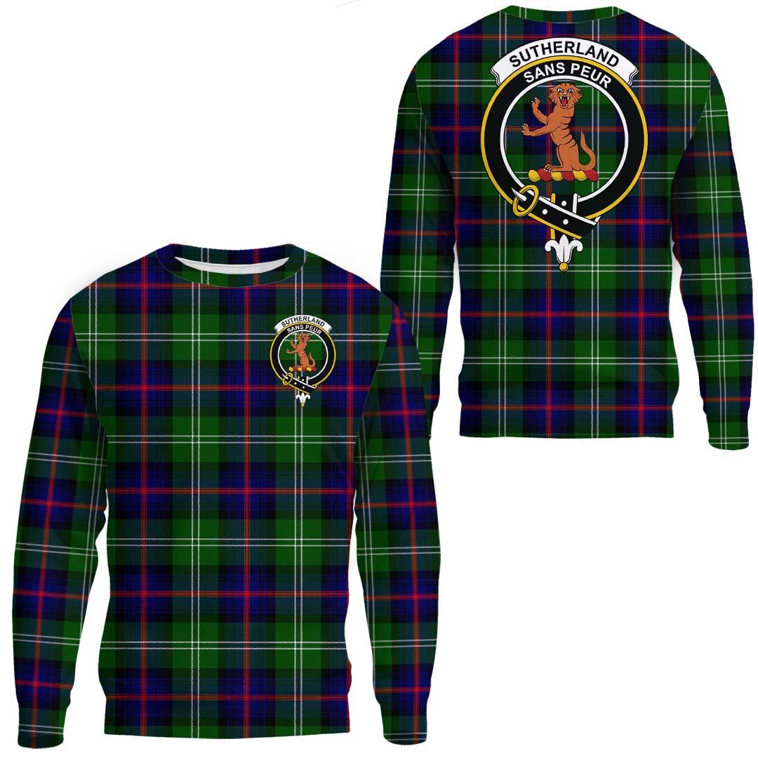 Sutherland Modern Tartan Crest Sweatshirt