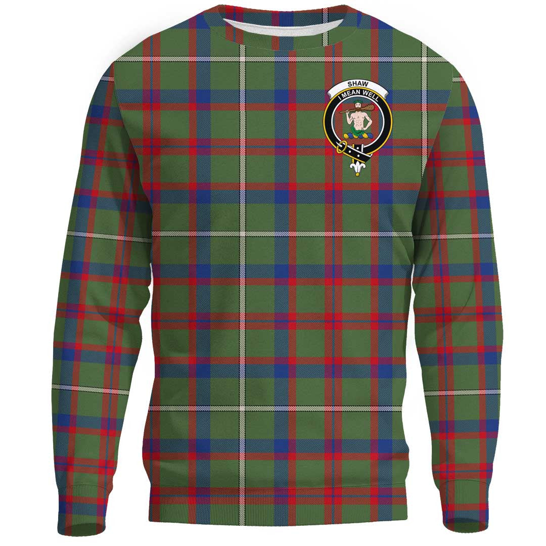 Shaw Green Modern Tartan Crest Sweatshirt