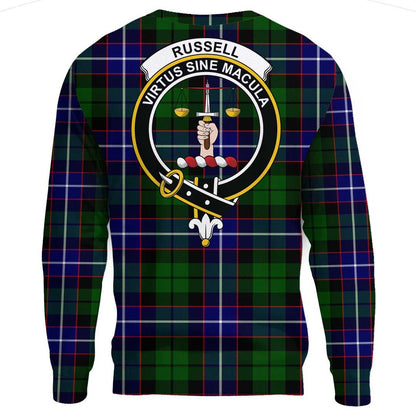 Russell Modern Tartan Crest Sweatshirt