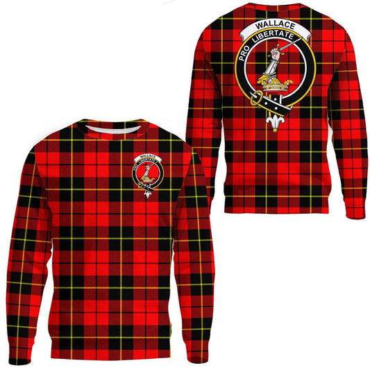 Wallace Hunting Red Tartan Crest Sweatshirt