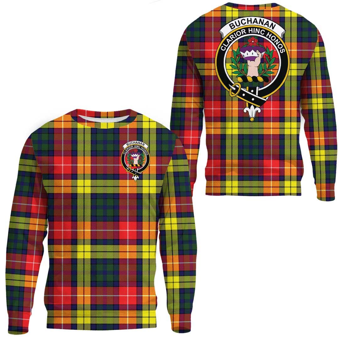 Buchanan Modern Tartan Crest Sweatshirt