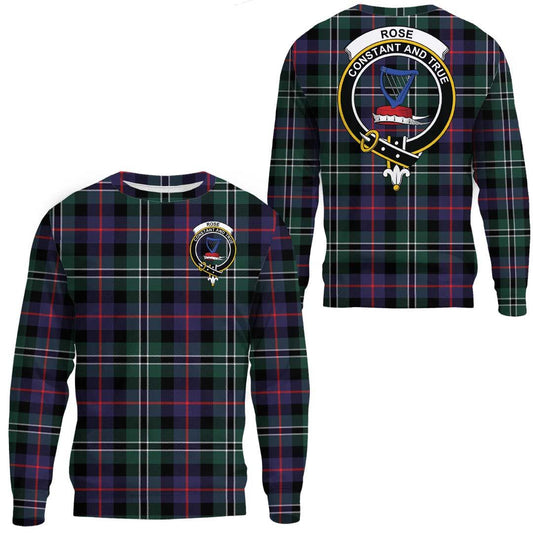 Rose Hunting Modern Tartan Crest Sweatshirt