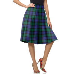 Blackwatch Modern Tartan Plaid Ladies Skirt